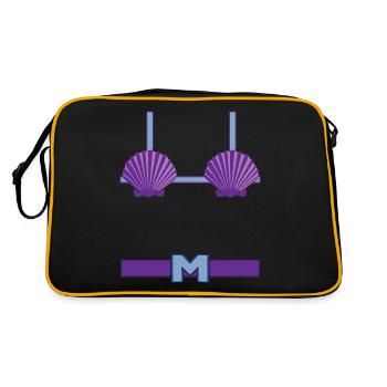 Sirène homme / costume de femme Coquillage Bikini - Sac Retro - noir/or - Dos