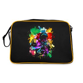 Coloré joueur de football américain Splash Art - Sac Retro - noir/or - Dos