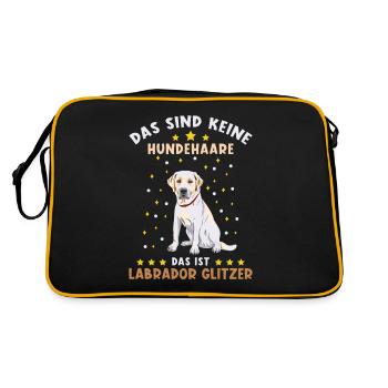 Labrador Glitzer - Retro Tasche - Schwarz/Gold - Hinten