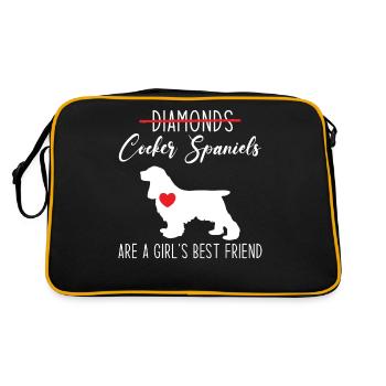 Cocker Spaniel - Sac Retro - noir/or - Dos