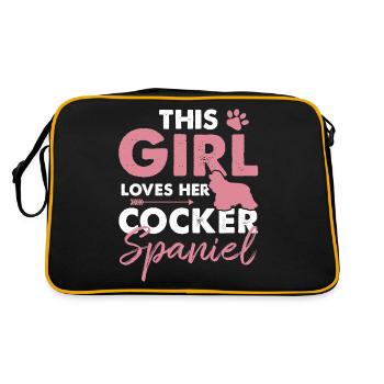 Cocker Spaniel - Sac Retro - noir/or - Dos