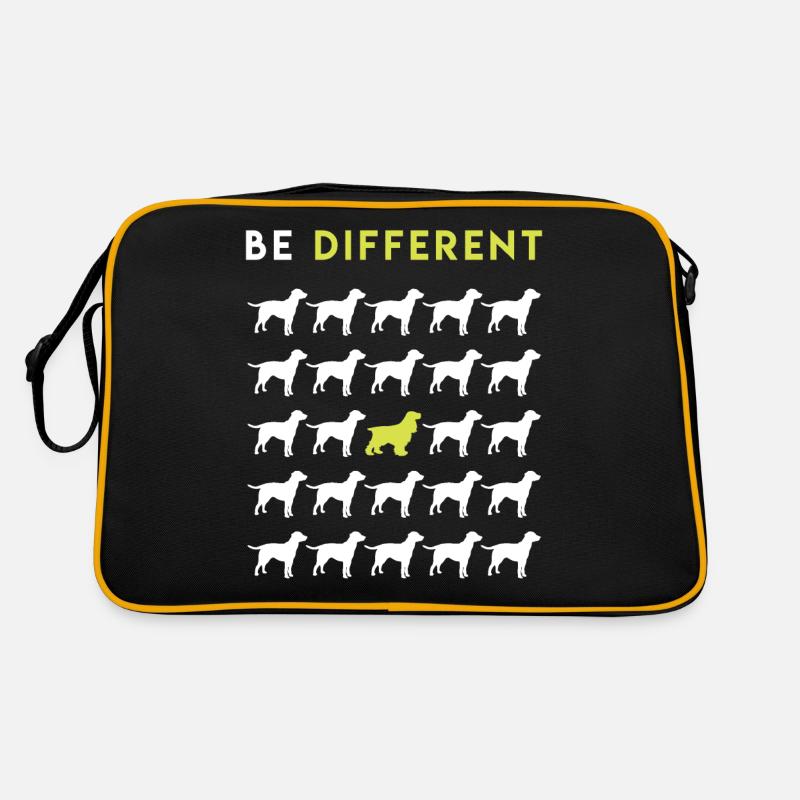 Cocker Spaniel - Retro Tasche - Schwarz/Gold