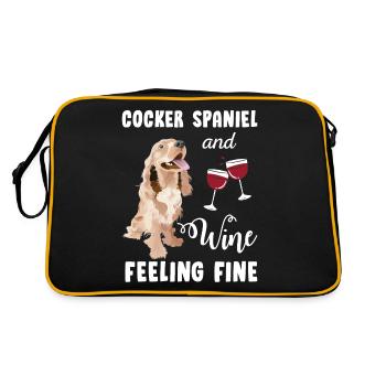 Cocker Spaniel - Sac Retro - noir/or - Dos