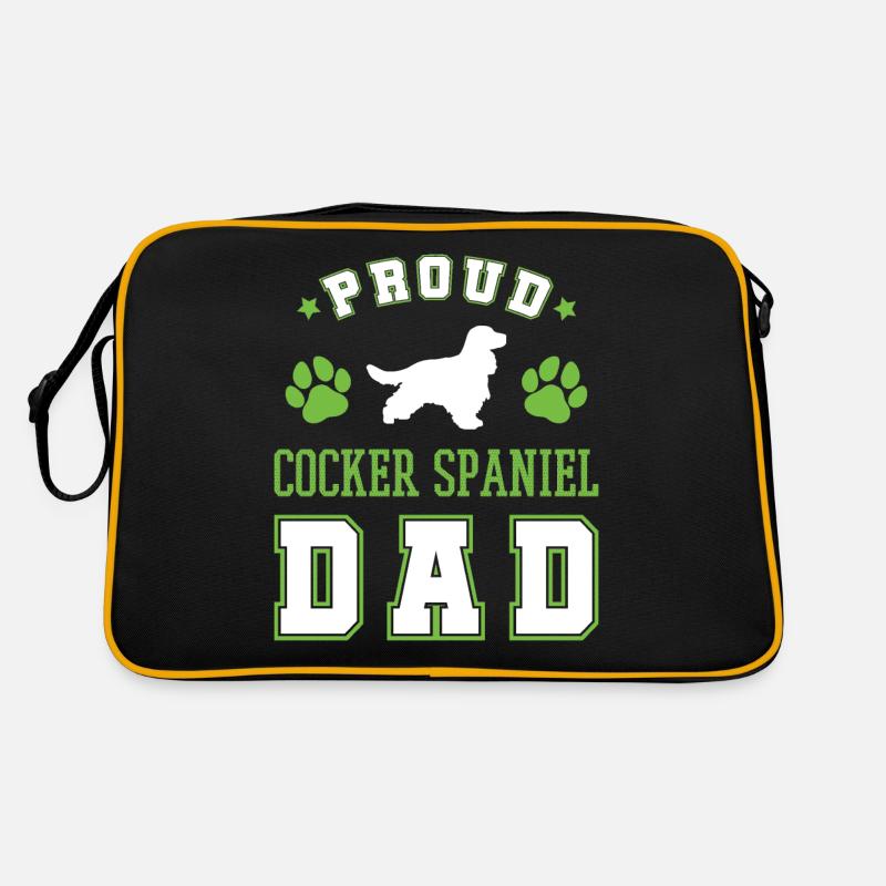 Cocker Spaniel - Sac Retro - noir/or