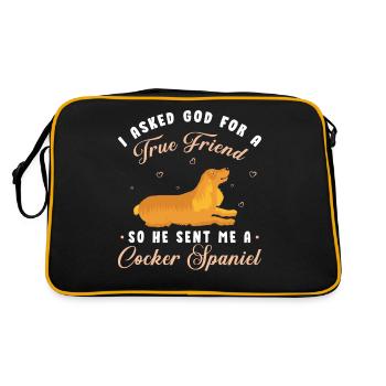 Cocker Spaniel - Sac Retro - noir/or - Dos