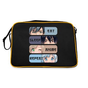 Eat Sleep Anime Repeat - Retro Bag - black/gold - Back