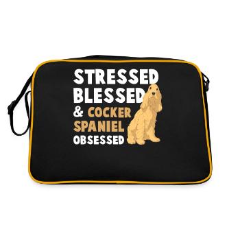 Cocker Spaniel - Sac Retro - noir/or - Dos