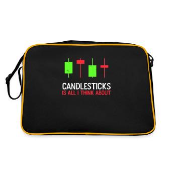 Stock Trading Think About Candlesticks Gift - Retro Bag - black/gold - Back