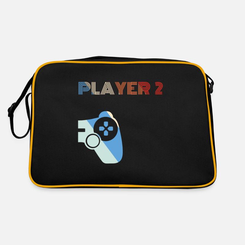 Player 2 Partner Duo Gamer Controller Geschenk Retro Tasche