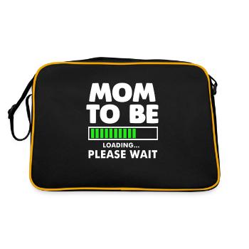 Schwanger Schwangerschaft Werdende Mutter Geschenk - Retro Tasche - Schwarz/Gold - Hinten