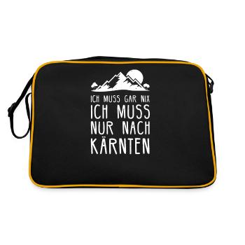 Kärnten Österreich Millstätter See Geschenk - Retro Tasche - Schwarz/Gold - Hinten