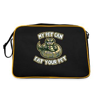 Snake Mein Haustier Kann Dein Haustier Fressen - Retro Tasche - Schwarz/Gold - Hinten