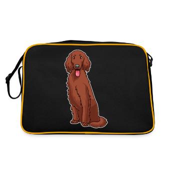 Irish Red Setter Dog Gift - Retro Bag - black/gold - Back