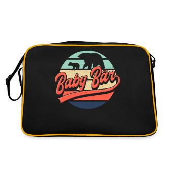 Bébé ours cadeau papa ours look partenaire - Sac Retro - noir/or - Dos