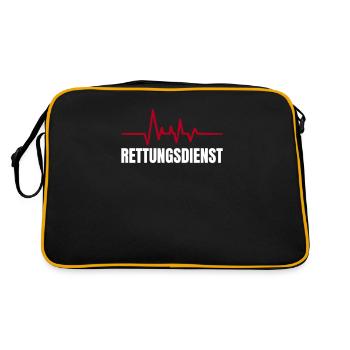 Rettungsdienst Sanitäter Paramedic Notärztin - Retro Tasche - Schwarz/Gold - Hinten