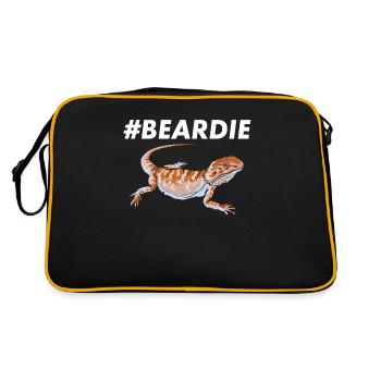 Beardie Bearded Dragon Shirt Lizard Gecko T-Shirt - Retro Bag - black/gold - Back