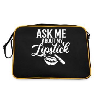 Lippenstift Rote Lippen Make up Künstler - Retro Tasche - Schwarz/Gold - Hinten