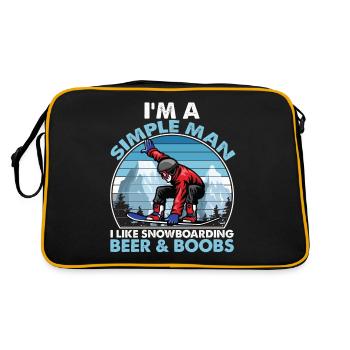 I Like Snowboarding Beer & Boobs - Sac Retro - noir/or - Dos