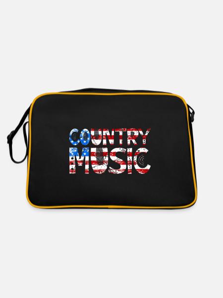 Country Musique Rétro Vintage Guitare - Sac Retro - noir/or - Dos