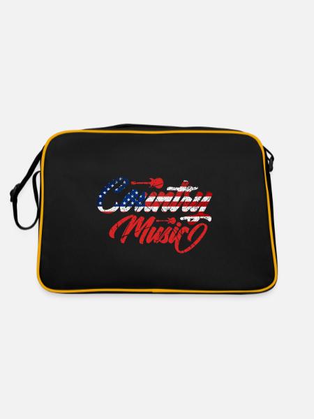 Country Musique Vintage Guitare - Sac Retro - noir/or - Dos