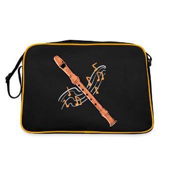 Flûte Flûte à bec Partitions Flûte Vintage - Sac Retro - noir/or - Dos