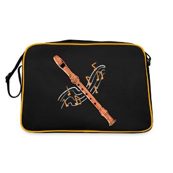 Flûte Flûte à bec Partitions Flûte Vintage - Sac Retro - noir/or - Dos