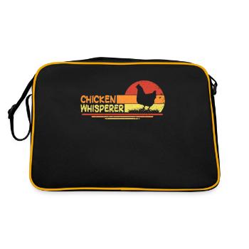 Poulets chuchotements ferme poulet poulailler - Sac Retro - noir/or - Dos