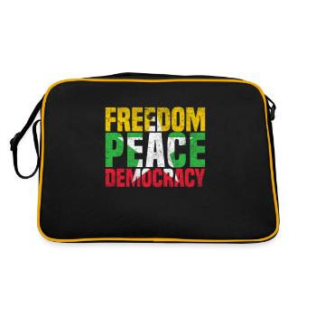 Freedom - Peace - Democracy for Myanmar - Retro Bag - black/gold - Back