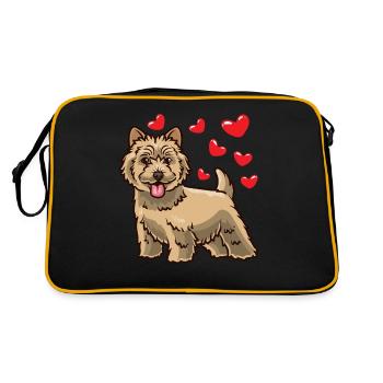 Drôle de chien terrier Cairn avec des cœurs - Sac Retro - noir/or - Dos