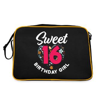 16ème anniversaire fille 16 ans cadeau - Sac Retro - noir/or - Dos