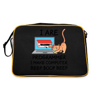 Computer Science Fun Saying Programmer Cat Gift - Retro Bag - black/gold - Back
