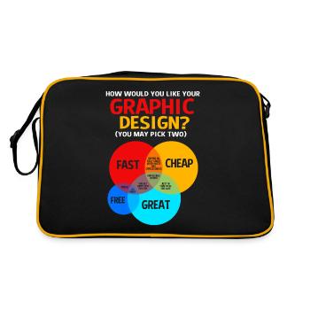 Designer Graphic Designer Graphic Designer Artist - Retro Bag - black/gold - Back