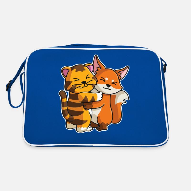 Tigre avec renard amour mignon mignon animaux Sac Retro