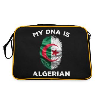 ALGERIA Finger Druck Flagge Meine DNA ist algerische Stolz - Retro Tasche - Schwarz/Gold - Hinten