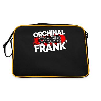 Oberfranken Franken Fränkisches Geschenk - Retro Tasche - Schwarz/Gold - Hinten