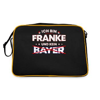 Fränkisches Frankenland Geschenk für Echte Franken - Retro Tasche - Schwarz/Gold - Hinten