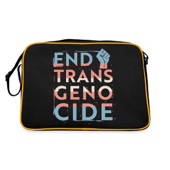 Mettre fin au génocide trans - Sac Retro - noir/or - Dos