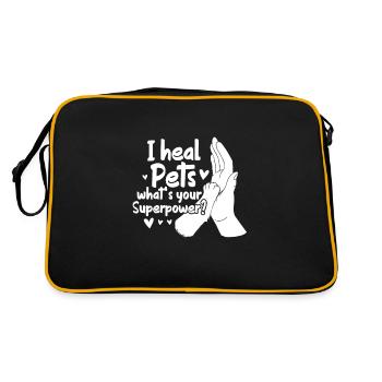 Nice Veterinarian assistant design that reads "I - Retro Bag - black/gold - Back