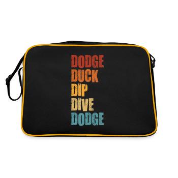 Dodge Duck Dip Dive Dodge Funny Dodgeball Design - Retro Tasche - Schwarz/Gold - Hinten