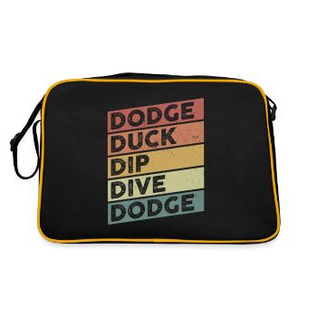 Dodge Duck Dip Dive Dodge Funny Dodgeball Design - Retro Tasche - Schwarz/Gold - Hinten