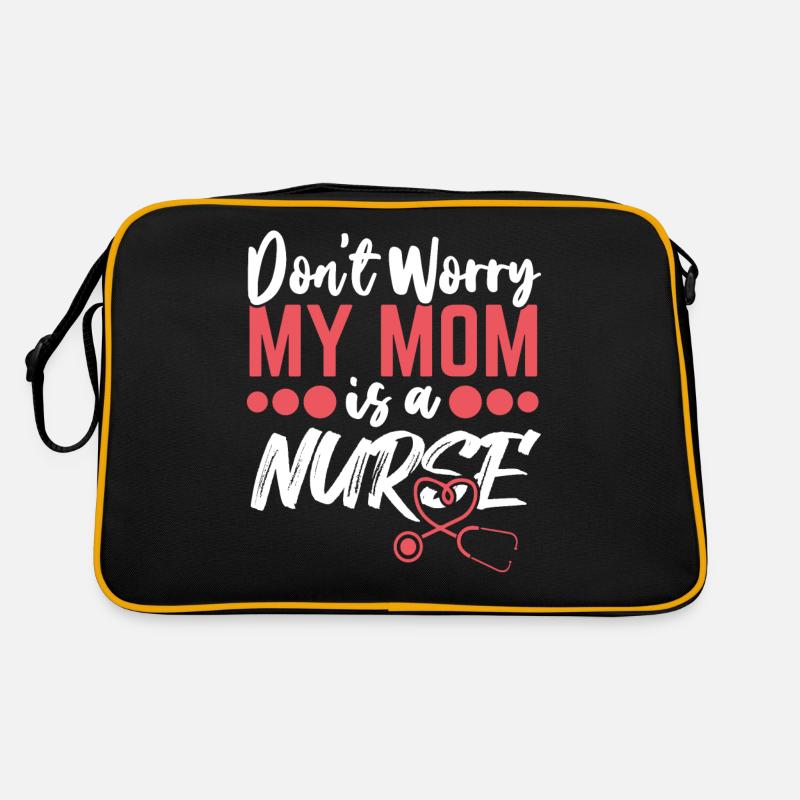 Désolé ma mère est une nurse - Sac Retro - noir/or
