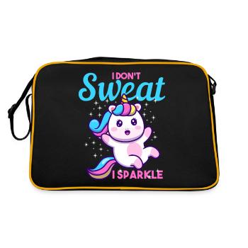 Einhorn ich nicht schwitzen I Sparkle Geschenk - Retro Tasche - Schwarz/Gold - Hinten