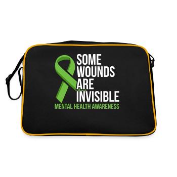 Some Wounds Are Invisible Mental Health - Retro Bag - black/gold - Back