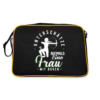 Bogenschießen - Retro Tasche - Schwarz/Gold - Hinten