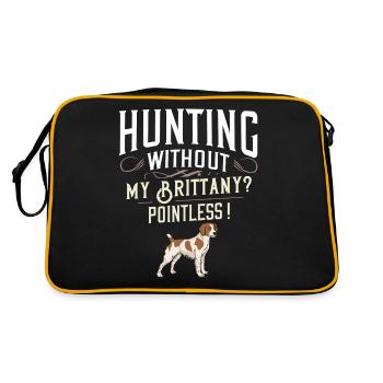 Brittany Spaniel Epagneul Breton chiot chiot - Sac Retro - noir/or - Dos