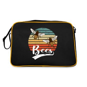 Honey Bee Bees Whisper Beekeeper Beekeeper - Retro Bag - black/gold - Back