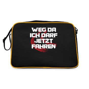 Führerschein Bestanden Fahrschüler Führerschein - Retro Tasche - Schwarz/Gold - Hinten