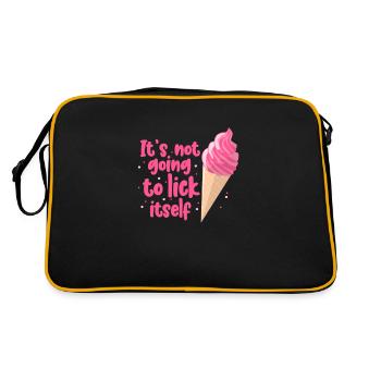 Nice funny ice cream design "It's not going to - Retro Tasche - Schwarz/Gold - Hinten