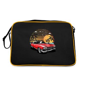 Vintage Custom Car sur la plage - Sac Retro - noir/or - Dos