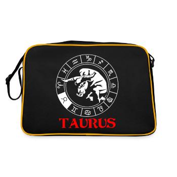 Stier Sternzeichen - Retro Tasche - Schwarz/Gold - Hinten